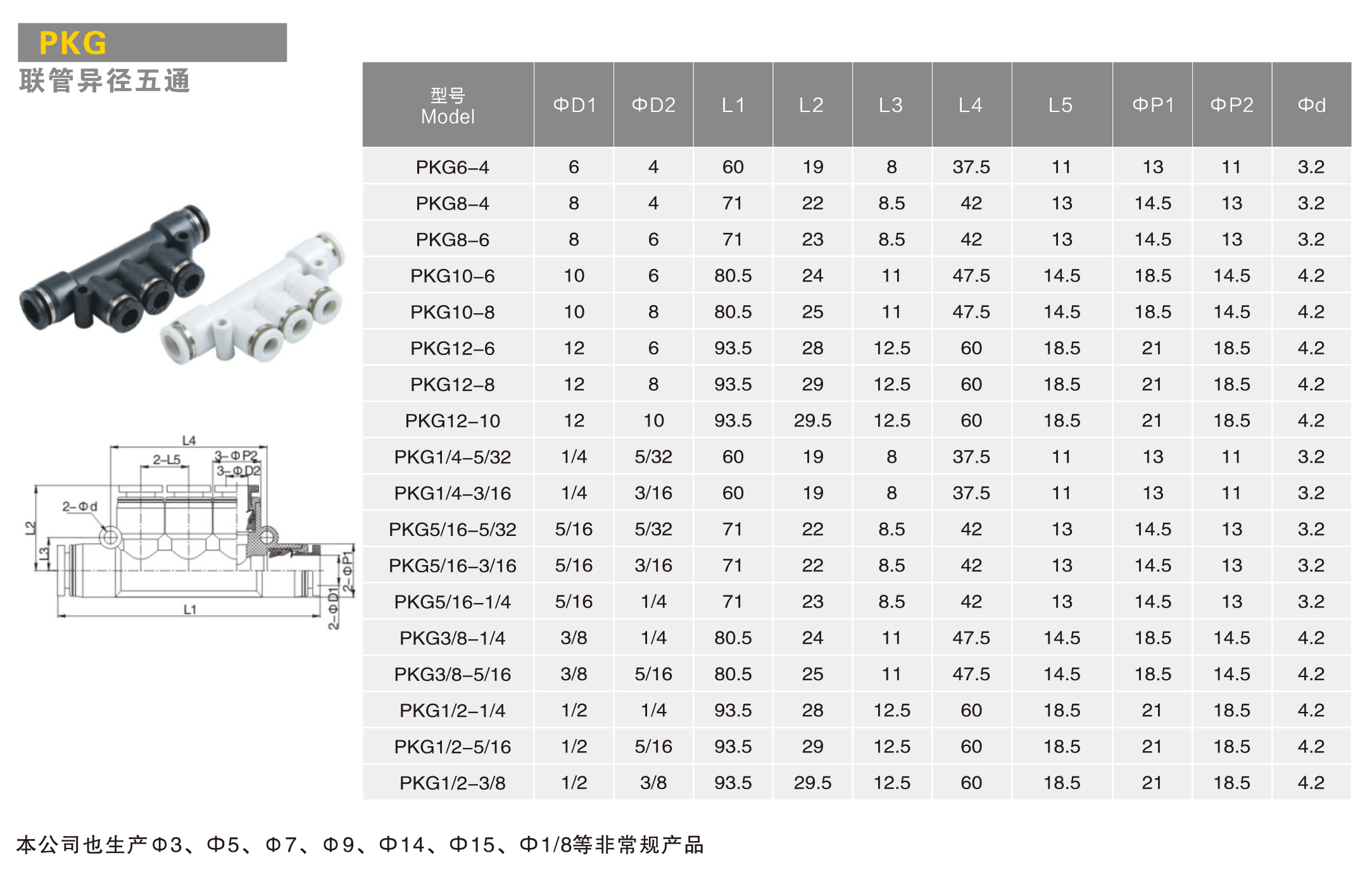 异径联管五通-PKG